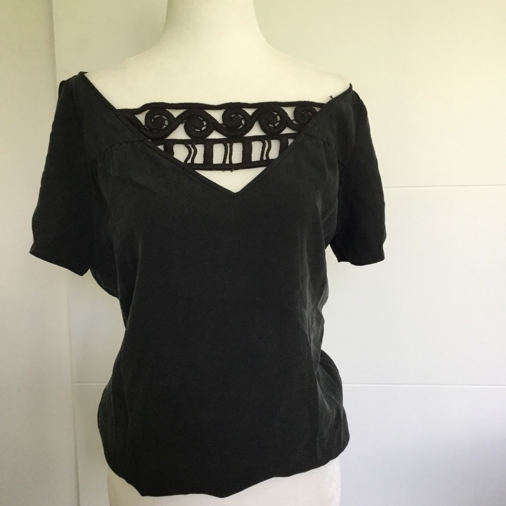 Language silk top